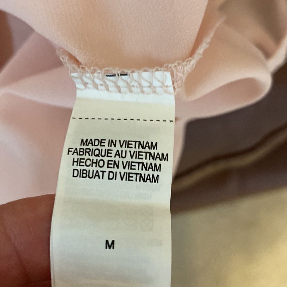 Lucky Brand Top Peachy Pink with cross cross back and chiffon underlining M - Picture 7 of 8